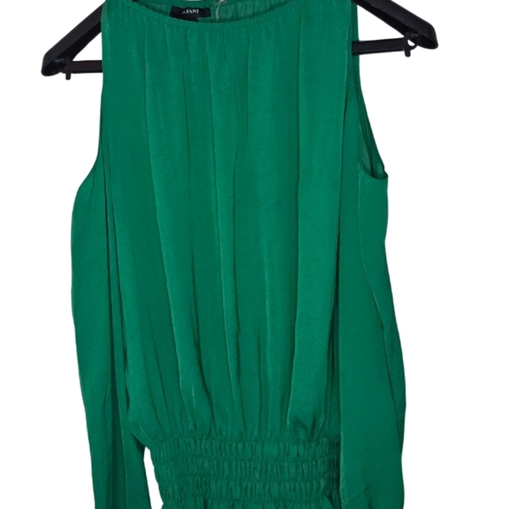 Alfani Emerald Green Sleeveless Pleated Blouse